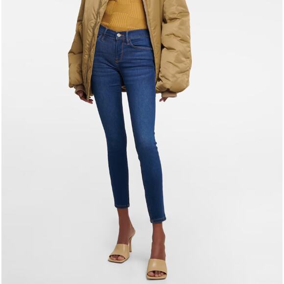 Frame Jeans WMNS SZ 30 Blue Denim Le Skinny de Jeanne Mid Rise Perfect Stretch - Picture 2 of 12